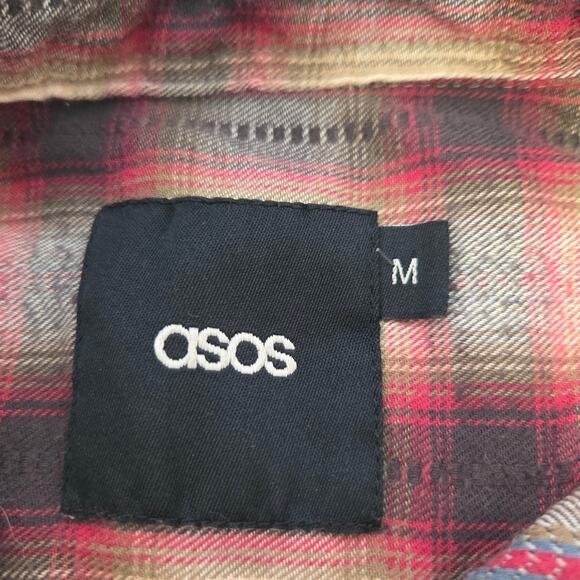 ASOS Flannel Southwestern Print Pearl Snap Button Up Size Men's M - Picture 10 of 13